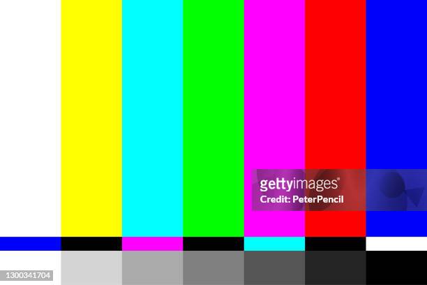 tv screen test. television test pattern stripes. retro style screensaver. vector illustration - device screen stock illustrations