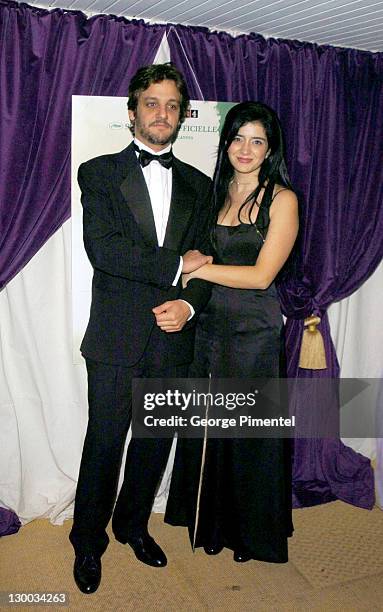 Rodrigo De La Serna and Erica Rivas during 2004 Cannes Film Festival -"Motorcycle Diaries" - Party at La Plage Coste in Cannes, France.