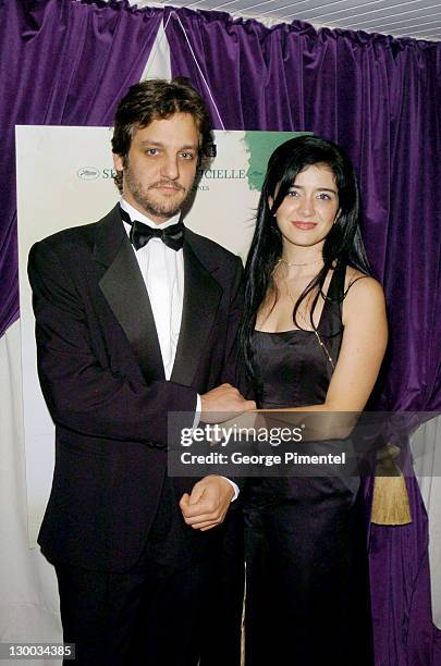 Rodrigo De La Serna and Erica Rivas during 2004 Cannes Film Festival -"Motorcycle Diaries" - Party at La Plage Coste in Cannes, France.