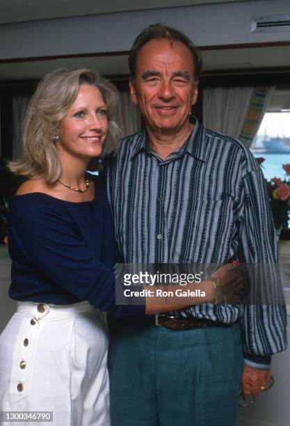 Anna Murdoch and Rupert Murdoch attend 70th Birthday Party for Malcolm Forbes in Tangier, Morocco on August 19, 1989.