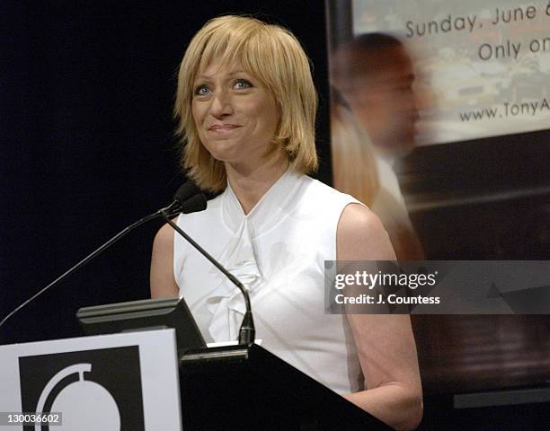 Edie Falco during 58th Annual Tony Awards Nominee Announcements at Hudson Theater in New York City, New York, United States.