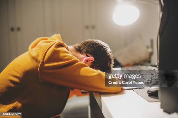 stressed student - homework frustration stock pictures, royalty-free photos & images