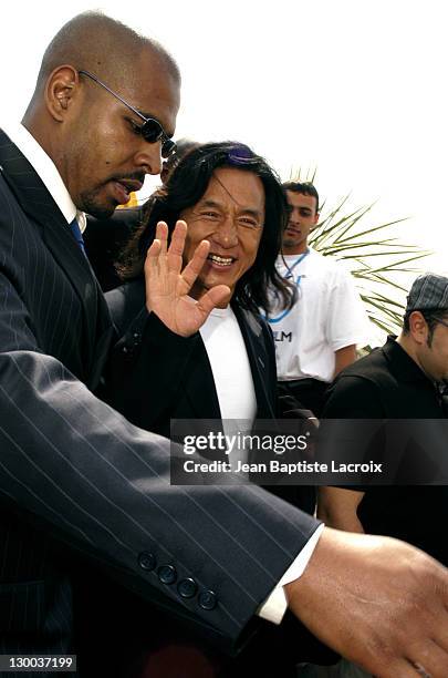 Jackie Chan during 2003 Cannes Film Festival - "Around the World in 80 Days" Photo Call at Majestic Pier in Cannes, France.