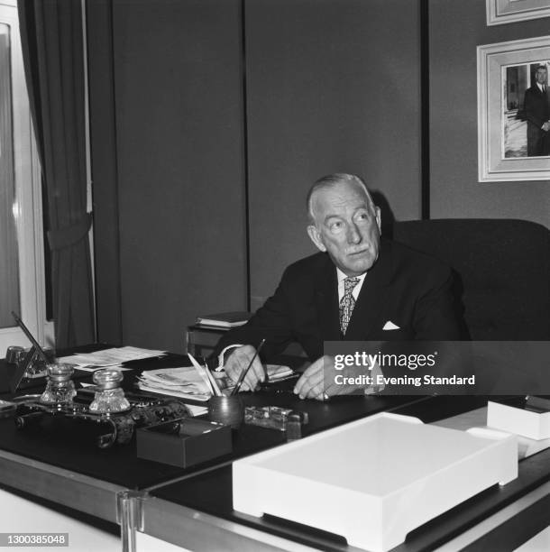 Australian civil servant Sir John Ernest Pagan , the agent-general for New South Wales, at his post in London, UK, 25th May 1972.