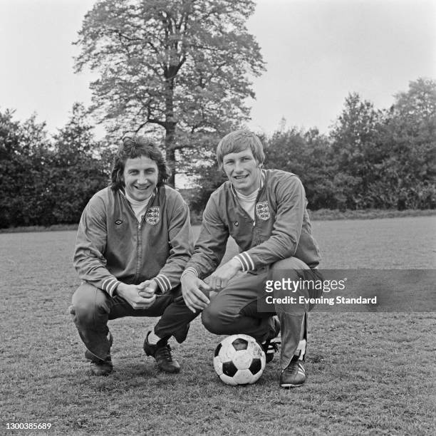 English footballers Roy McFarland and Colin Todd of Derby County FC, after being called up for the England squad, UK, 9th May 1972.