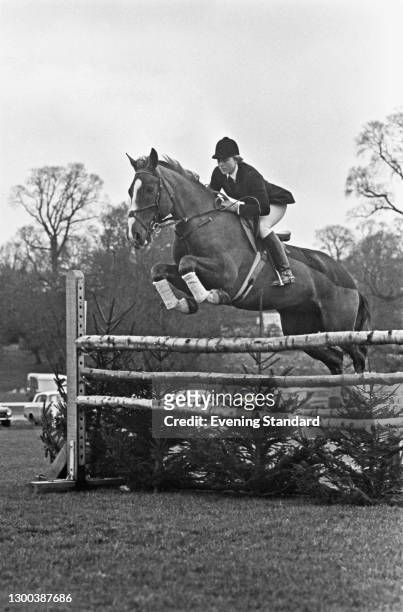 British equestrian Ann Moore at a show-jumping event, UK, 15th June 1972.