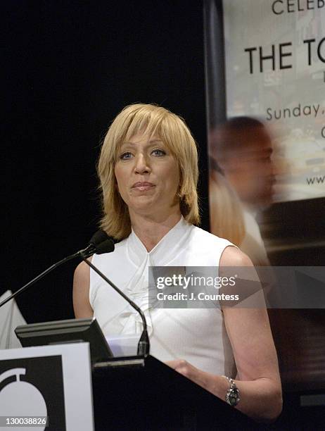 Edie Falco during 58th Annual Tony Awards Nominee Announcements at Hudson Theater in New York City, New York, United States.