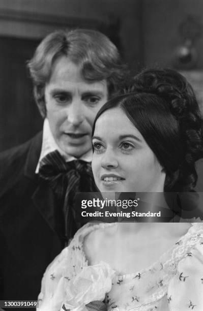 Scottish actor Ian Richardson and Irish actress Gemma Craven in costume for the stage musical 'Trelawny' at the Sadler's Wells Theatre on Rosebery...