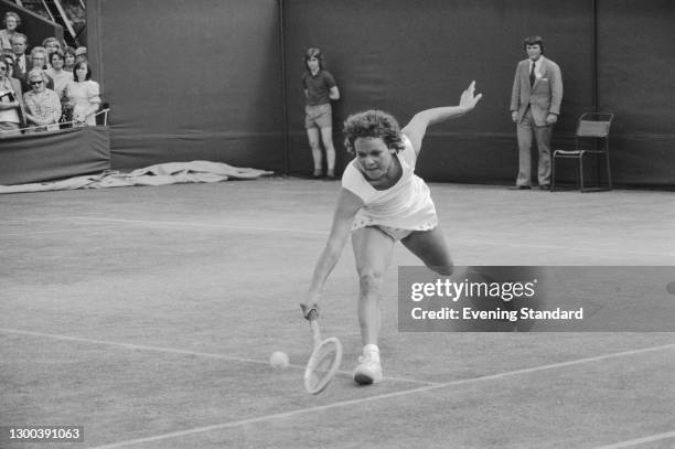 Australian tennis player Evonne Goolagong, later Evonne Goolagong Cawley, at the Wimbledon Lawn Tennis Championships in London, UK, 3rd July 1972.