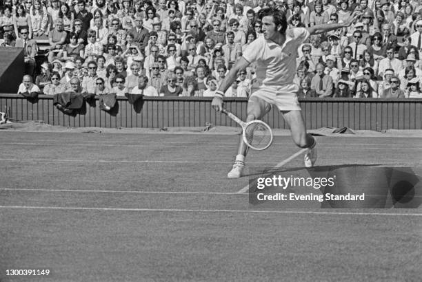Romanian tennis player Ilie Nastase at the Wimbledon Lawn Tennis Championships in London, UK, 3rd July 1972.