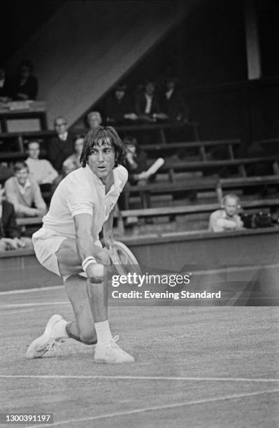 Romanian tennis player Ilie Nastase at the Wimbledon Lawn Tennis Championships in London, UK, 30th June 1972.