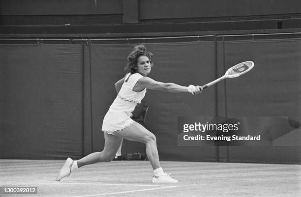 Australian tennis player Evonne Goolagong during the 1972 Wimbledon Championships in London, UK, July 1972.
