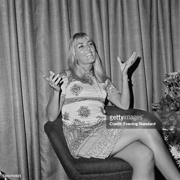 Dutch former call girl Xaviera Hollander, author of the 1971 memoir 'The Happy Hooker: My Own Story', promotes her book in London, UK, 4th September...
