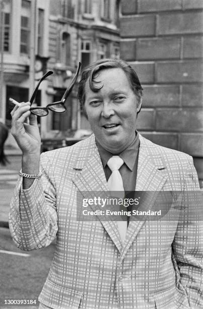 American rock and roll musician Bill Haley , UK, 5th August 1972. He appeared on stage at the London Rock and Roll Show at Wembley Stadium that day,...