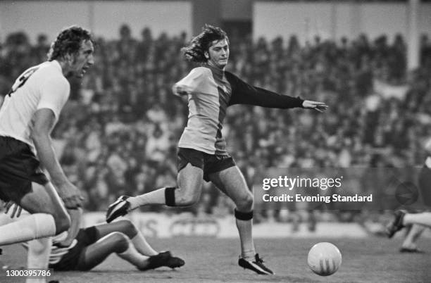 English footballer Trevor Francis of Birmingham City FC during a League Division One match against Tottenham Hotspur at White Hart Lane in London,...