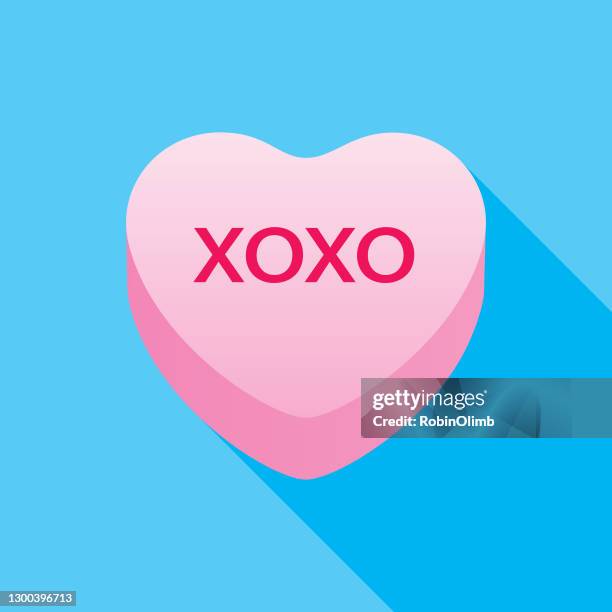 xoxo valentine candy heart icon - candy heart stock illustrations