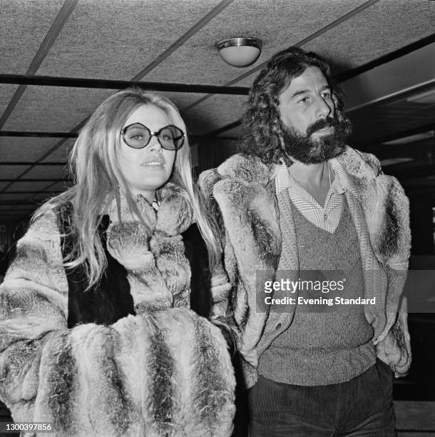 Swedish actress Britt Ekland with her husband, American record producer Lou Adler, UK, 19th December 1972.
