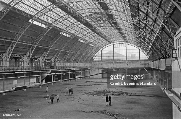 The derelict Royal Agricultural Hall between Upper Street and Liverpool Road in Islington, London, UK, 29th November 1972. It was converted to the...