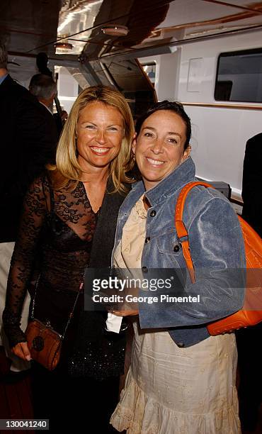 Leah Hanes & Gretchen Newman during Cannes 2002 - Anheuser Busch and Hollywood Reporter Dinner with Randy Newman in Cannes, France.