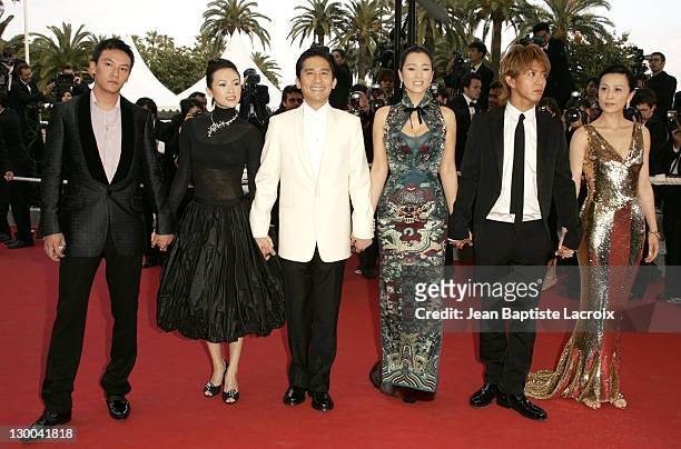 Cast of "House of Flying Daggers" during Cannes Film Festival 2004 - "2046" Premiere at Palais des Festivals in Cannes, France.