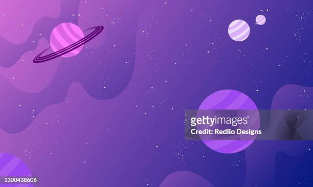 illustrazioni stock, clip art, cartoni animati e icone di tendenza di spazio con sfondo pianeti - copy space