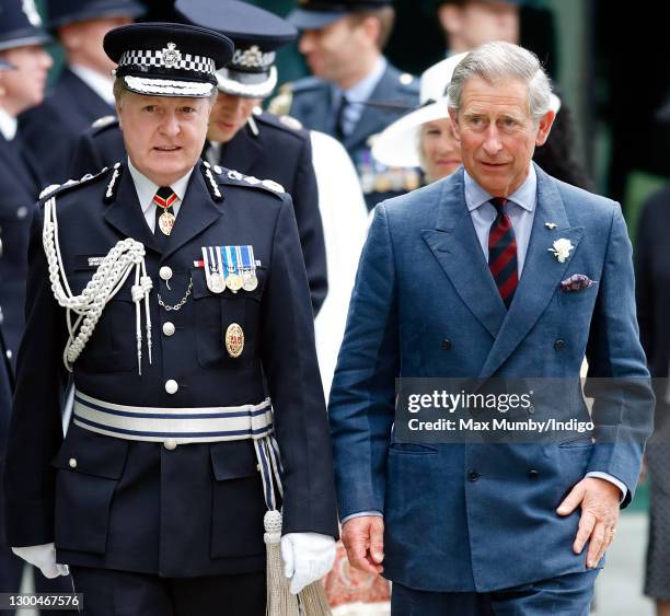 Commissioner of the Metropolitan Police Service Sir Ian Blair and Prince Charles, Prince of Wales attend a Metropolitan Police Memorial Service, for...