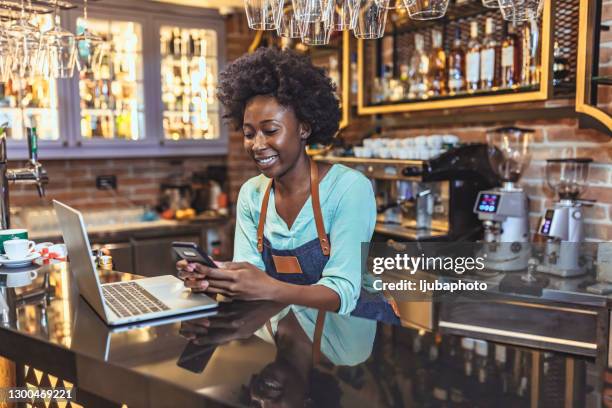 taking advantage of technological tools to boost sales - overworked waitress stock pictures, royalty-free photos & images
