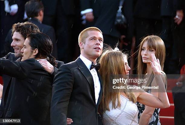 Brad Pitt and Jennifer Aniston during 2004 Cannes Film Festival - "Troy" Premiere at Palais Du Festival in Cannes, France.