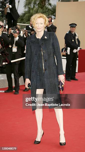 Tilda Swinton during Cannes Film Festival 2004 - "2046" Premiere at Palais des Festivals in Cannes, France.