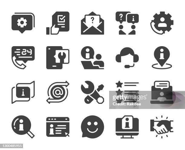 stockillustraties, clipart, cartoons en iconen met klantenservice - pictogrammen - administrateur