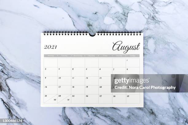 august 2021 calendar - calendar isolated stock pictures, royalty-free photos & images