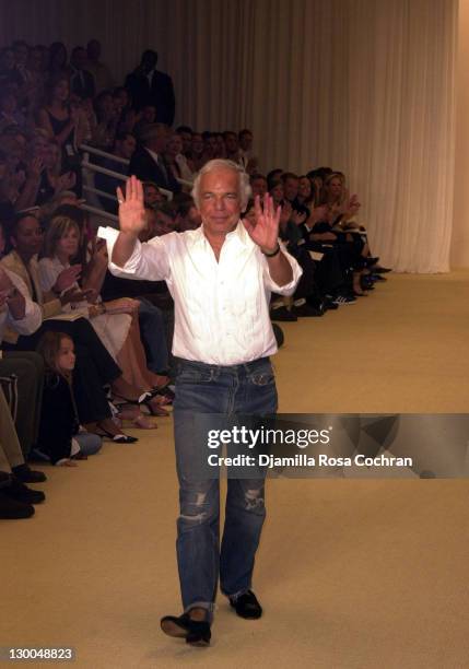 Ralph Lauren during Mercedes-Benz Fashion Week Spring Collections 2003 - Ralph Lauren Show - Runway at Cooper Hewitt Museum in New York City, New...