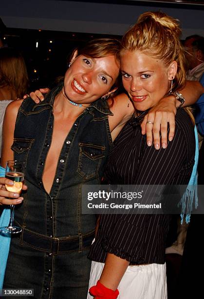 Jen Avina & Ivy Iseberg during Cannes 2002 - Anheuser Busch and Hollywood Reporter Dinner with Randy Newman in Cannes, France.