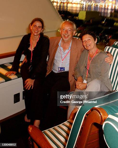 Danielle Heynick, Wivine Dubrulle & Jack Dubrulle during Cannes 2002 - Anheuser Busch and Hollywood Reporter Dinner with Randy Newman in Cannes,...