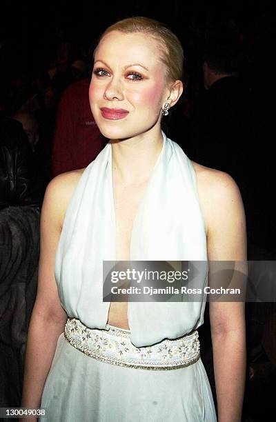 Oksana Baiul during Mercedes Benz Fashion Week Fall 2003 Collections - Luca Luca - Front Row at Bryant Park in New York City, New York, United States.