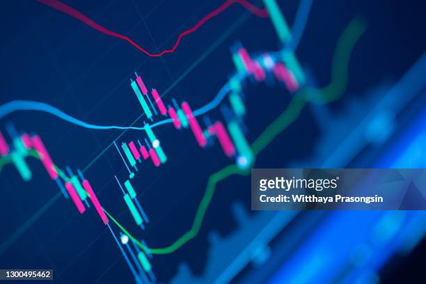 close-up of graph - stock market screen 個照片及圖片檔