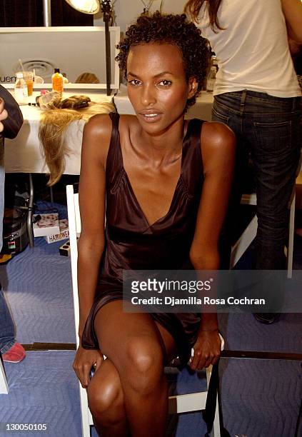 Yasmin during Mercedes-Benz Fashion Week Spring 2004 - Alice Roi - Backstage at Maurice Villency Studio in New York City, New York, United States.