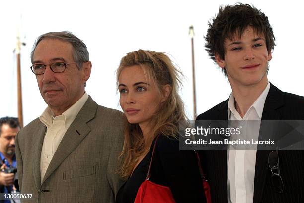 Emmanuel Beart and Andre Techine during 2003 Cannes Film Festival - "Les Egares" Photo Call at Palais Des Festivals in Cannes, France.
