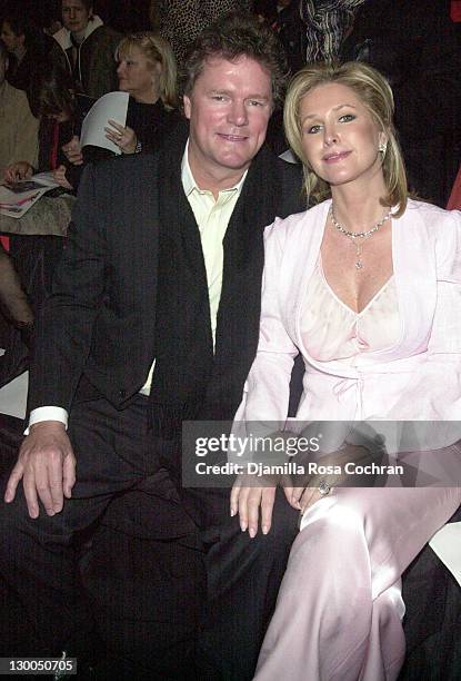 Rick Hilton and Kathy Hilton during Mercedes Benz Fashion Week Fall 2003 Collections - Luca Luca - Front Row at Bryant Park in New York City, New...