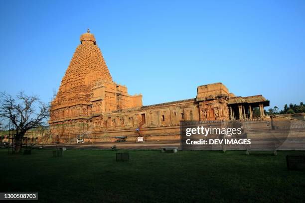 famous brihadeeswara temple in thanjavur, tamil nadu, india - indian mythology stock pictures, royalty-free photos & images