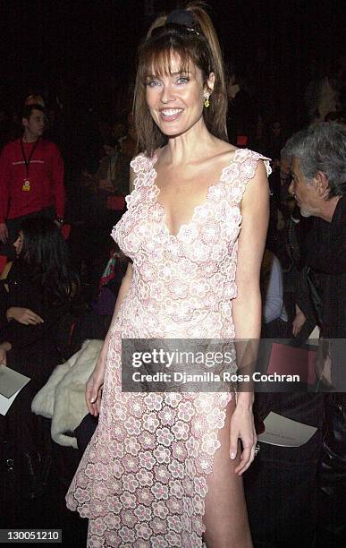 Carol Alt during Mercedes Benz Fashion Week Fall 2003 Collections - Luca Luca - Front Row at Bryant Park in New York City, New York, United States.