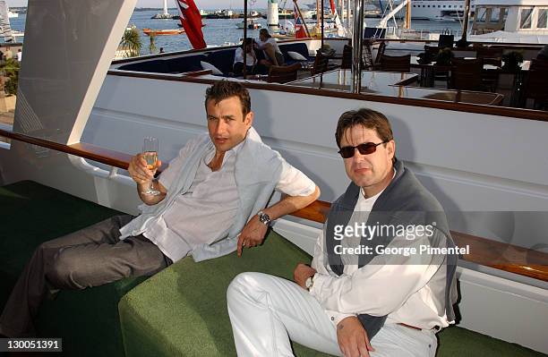 George Triccat & Luca Vasile during Cannes 2002 - Anheuser Busch and Hollywood Reporter Dinner with Randy Newman in Cannes, France.