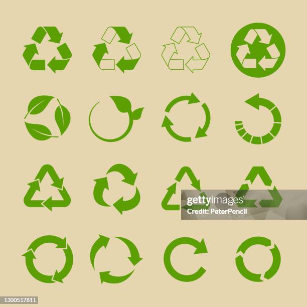 stockillustraties, clipart, cartoons en iconen met recycle en ecologie iconen. hergebruik en weigeren concept. recycling pakket merken. vectorillustratie - scar