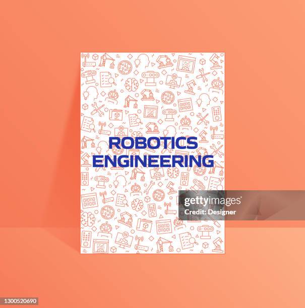 robotics engineering related pattern design - engineer tablet stock illustrations
