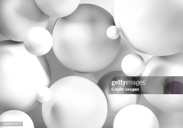 abstract 3d rendering sphere black white geometric background. minimalism still life style - white sphere stock pictures, royalty-free photos & images