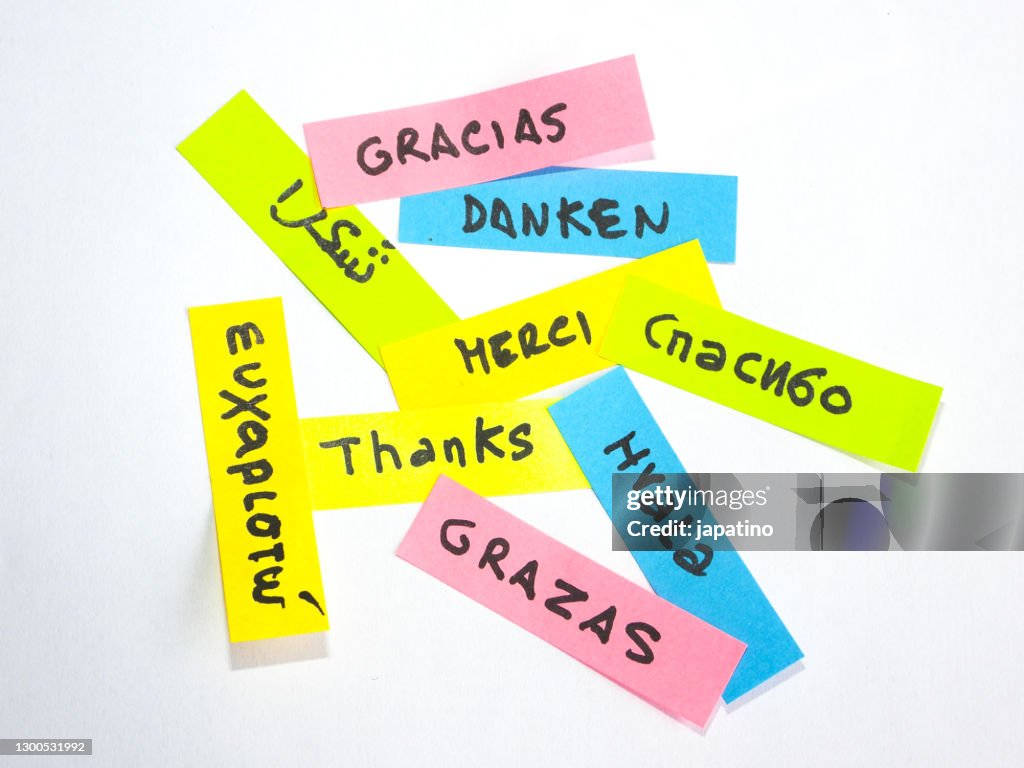 Thank you in multiple languages