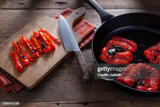 roasted red pepper - roasted pepper stock pictures, royalty-free photos & images