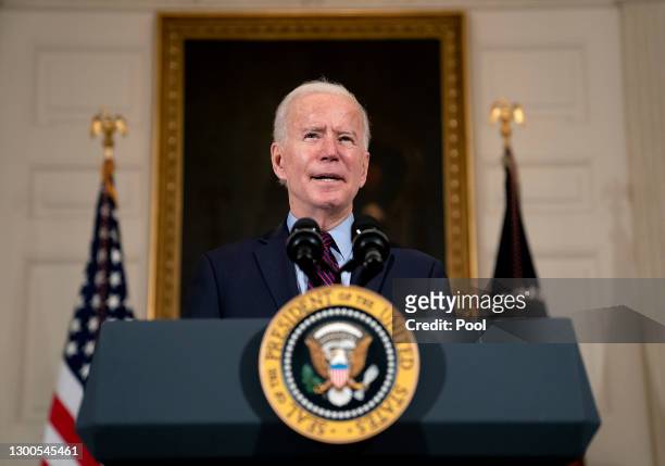 President Joe Biden delivers remarks on the national economy and the need for his administration's proposed $1.9 trillion coronavirus relief...