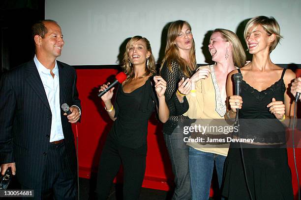 Publisher Ron Galotti, Molly Sims and friends singing karaoke