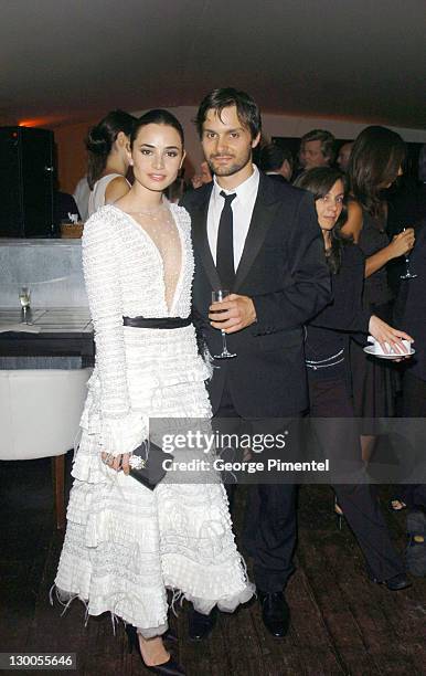 Mia Maestro and Ned Benson during 2004 Cannes Film Festival -"Motorcycle Diaries" - Party at La Plage Coste in Cannes, France.